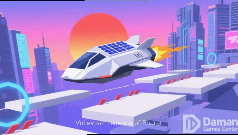 Volleyball Legends of Bharat - Authentic Indian Volleyball Action Volleyball Legends of Bharat gameplay showing Indian players in traditional uniforms competing in a vibrant stadium